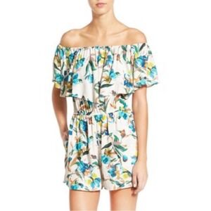 Willow & Clay Floral Off the shoulder romper Size XS